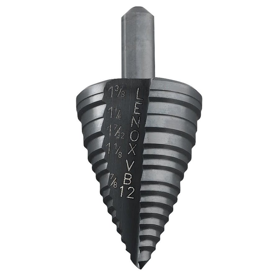 Step Drill, 7/8 to 1-3/8 in, Max Hole Diameter, 5 Steps