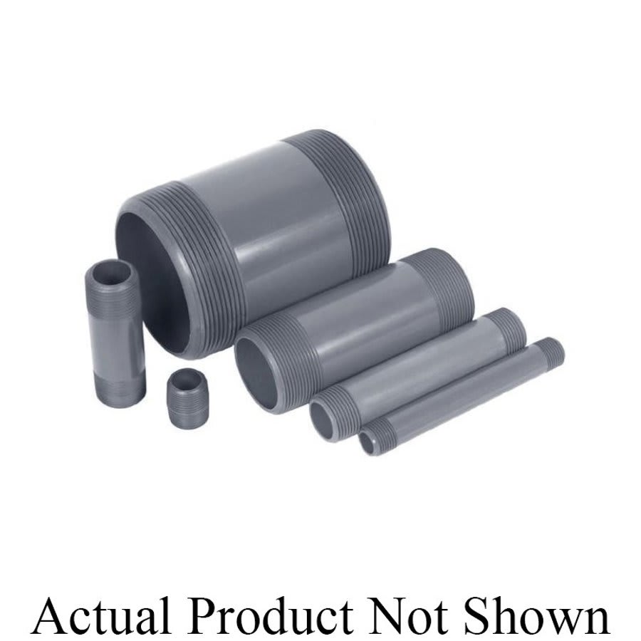 Nipple, 4 in, 6 in L, Plain x MNPT, PVC, SCH 80/XH