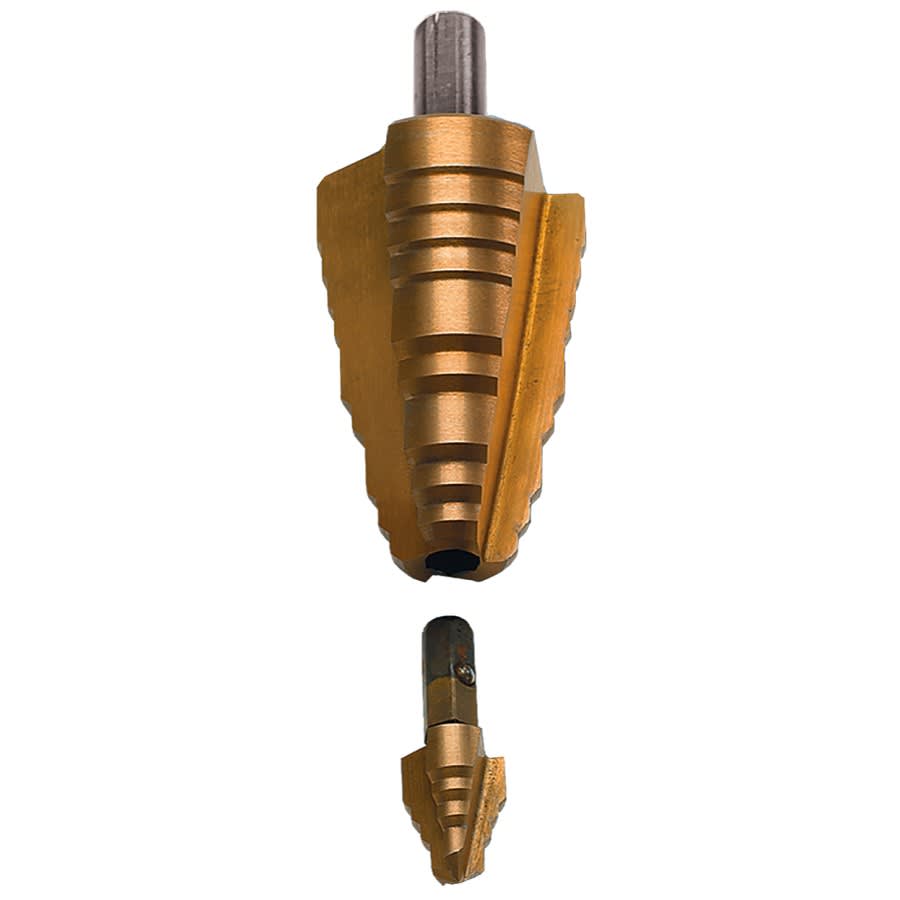 Replaceable Tip Step Drill Kit, Cobalt Titanium Coated