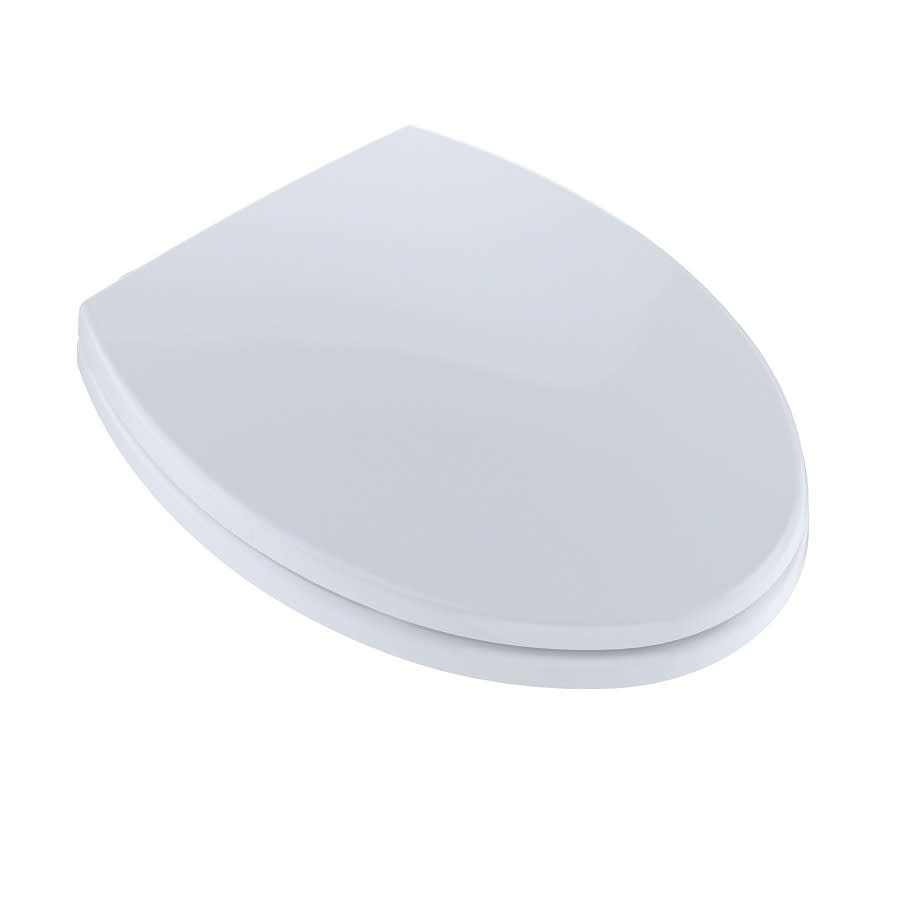 Toilet Seat, Elongated Bowl, Closed Front, With Cover, Plastic, White