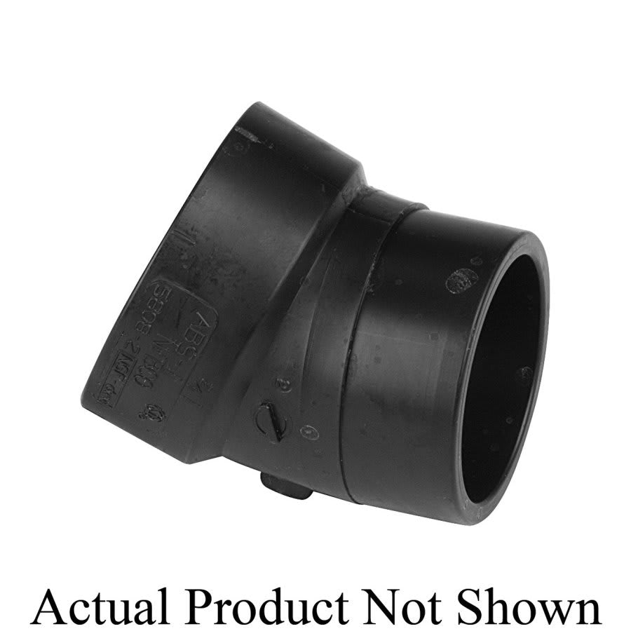 DWV Street 22.5 deg Elbow, 4 in, Spigot x Hub, ABS
