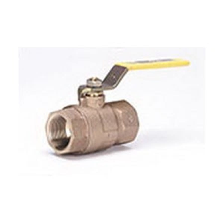 2-Piece Ball Valve, 1-1/4 in, FNPT, Standard Port, Plated Brass Ball, Bronze