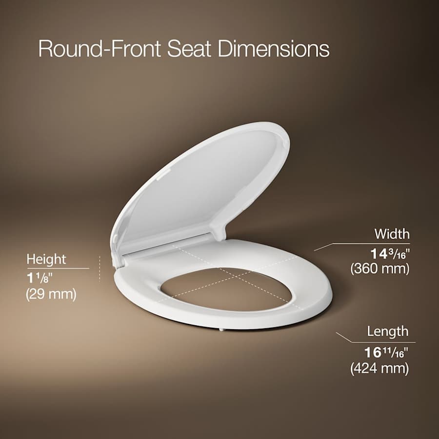 Cachet Round Toilet Seat with Quiet-Close, Grip Tight, and Quick-Attach