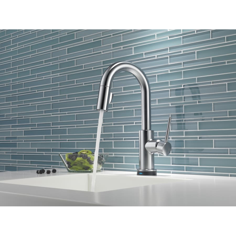 Trinsic Pull-Down Bar/Prep Faucet with On/Off Touch Activation, Magnetic Docking Spray Head, and Optional Base Plate - Includes Lifetime Warranty (5 Year on Electronic Parts)