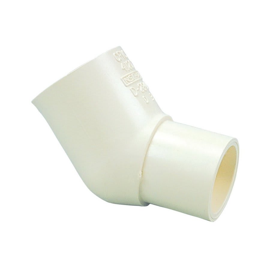 Street 45 deg Elbow, 1 in, Spigot x Socket, SCH 40/STD, CPVC