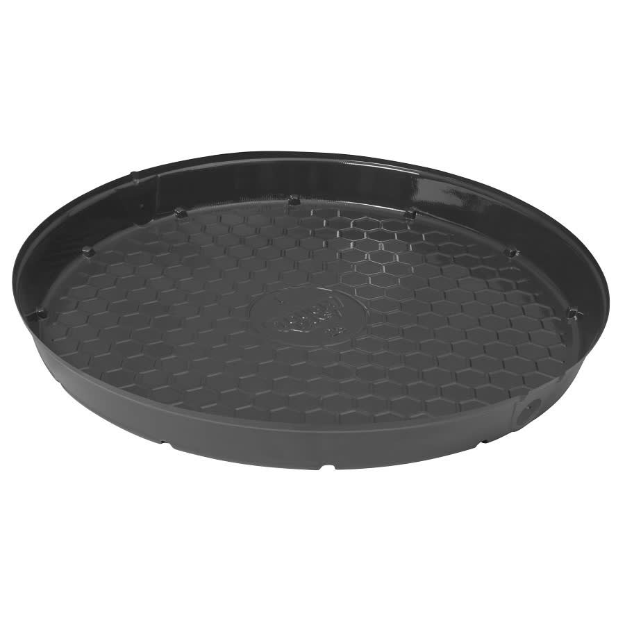 Tank Heater Pan, Round, 21 in Dia, Side Connection, Plastic