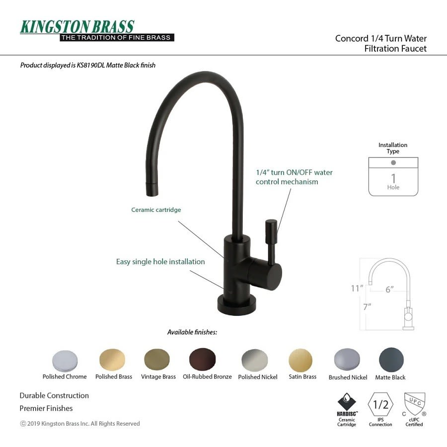 Concord Water Dispenser, Lever Handle, Polished Chrome