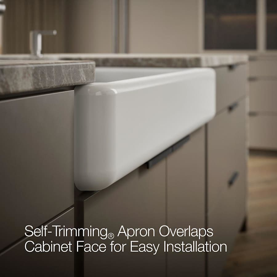 Whitehaven 32-1/2" Self-Trimming Farmhouse Single Basin Enameled Cast Iron Kitchen Sink
