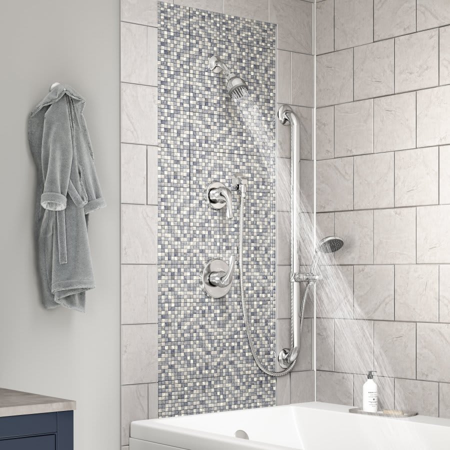 Pressure Balanced Tub & Shower Trim, ADA, Polished Chrome