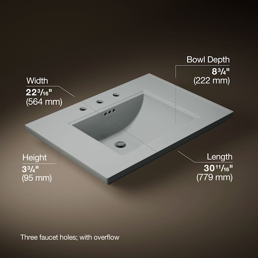 Memoirs Stately 30" Fireclay Pedestal Bathroom Sink with 3 Holes Drilled and Overflow