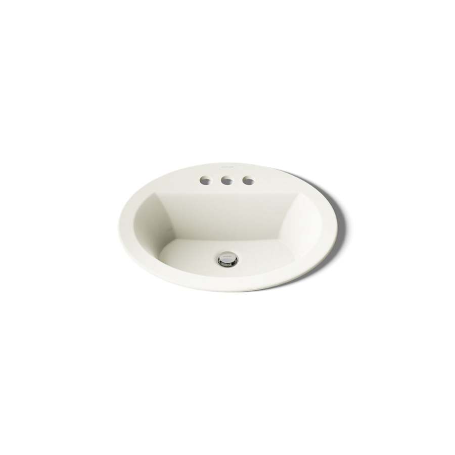 Bryant 20-1/8" Oval Vitreous China Drop In Bathroom Sink with Overflow and 3 Faucet Holes at 4" Centers