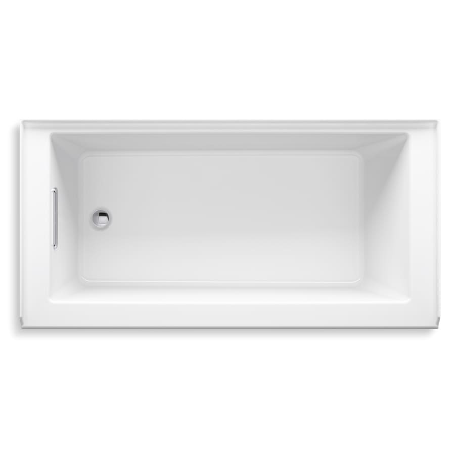 Underscore 60" Soaking Bathtub for Three Wall Alcove Installation with Left Hand Drain