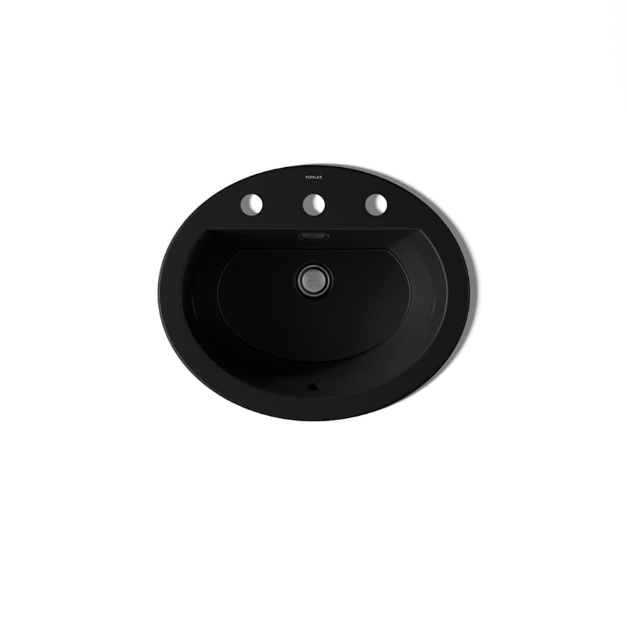 Bryant 20-1/8" Oval Vitreous China Drop In Bathroom Sink with Overflow and 3 Faucets Holes at 8" Centers