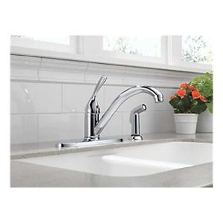 Classic Kitchen Faucet, Deck Mount, ADA, 1 Lever Handle, 4-Hole, Chrome