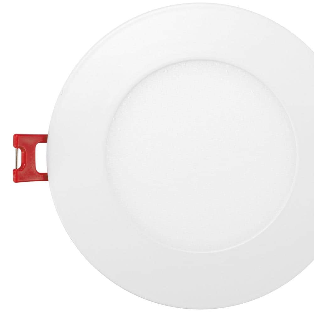 Box on Top Integrated LED 4 in Round Canless Recessed Light for Kitchen Bathroom Livingroom, White Soft White 6-Pack