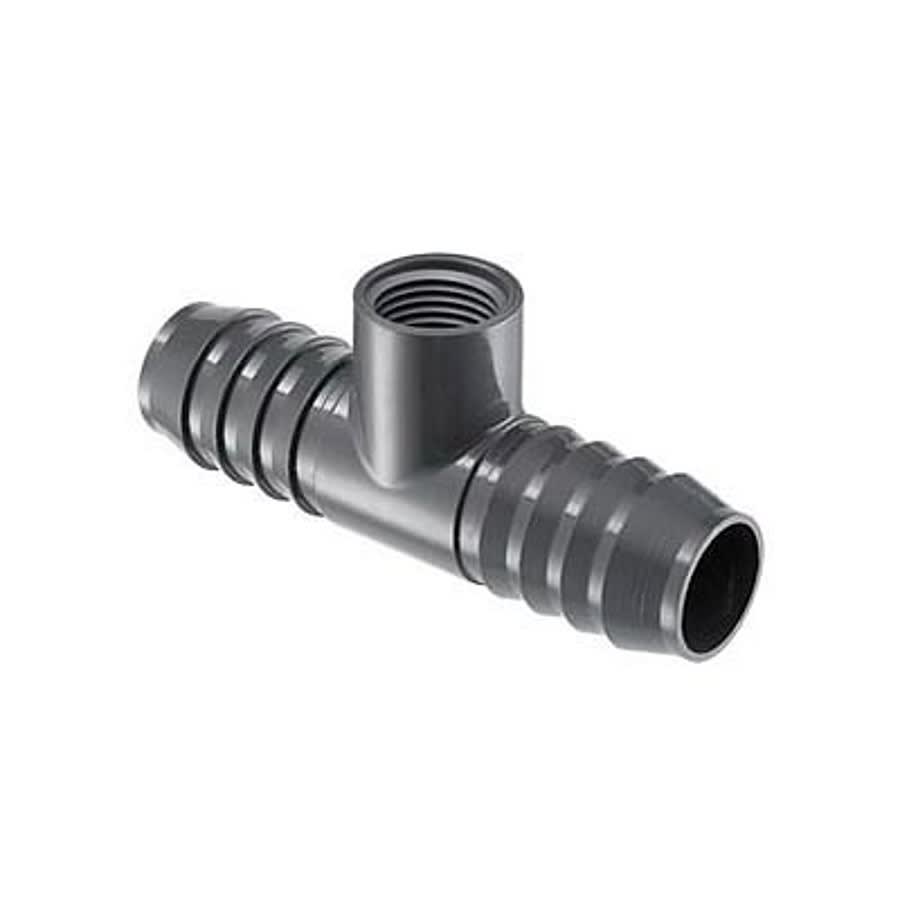 Tee, 1-1/4 x 1/2 in, Insert x FNPT, PVC