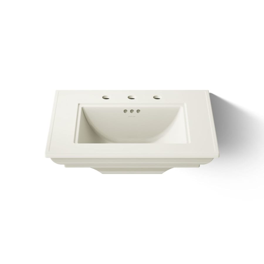 Memoirs Stately 24-1/2" Fireclay Pedestal Sink with Overflow and 3 Faucet Holes at 8" Centers