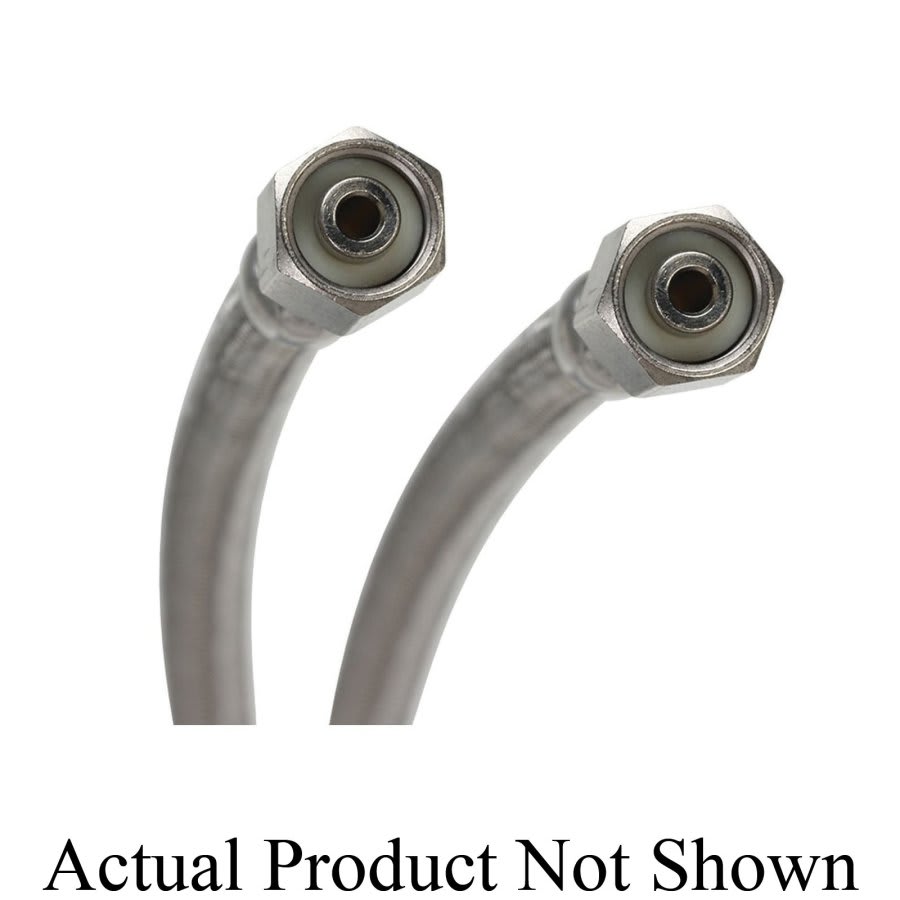 Flexible Water Supply, 1/4 in, Comp, 120 in L, Stainless Steel