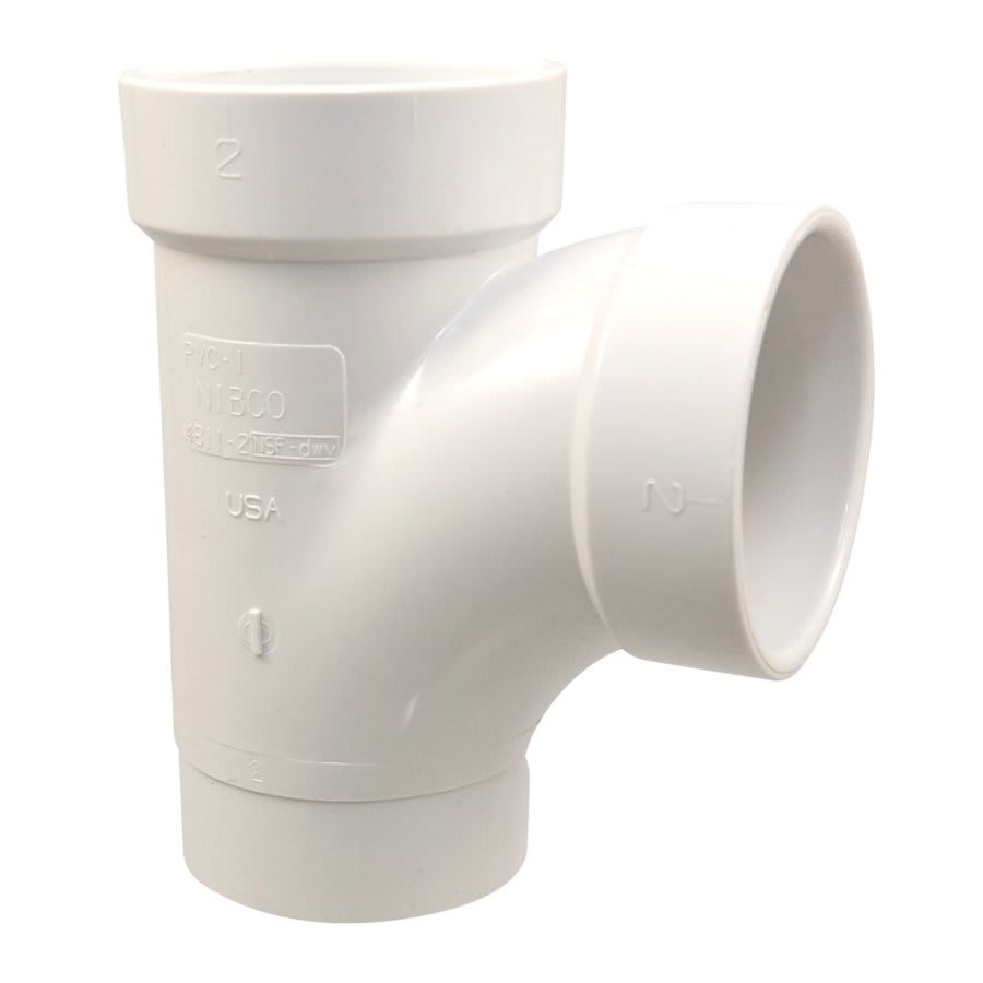 Street Sanitary Tee, 2 x 1-1/2 x 2 in, Spigot x Hub x Hub, DWV, PVC