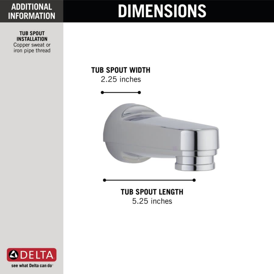 Replacement Tub Spout with Pull Down Diverter