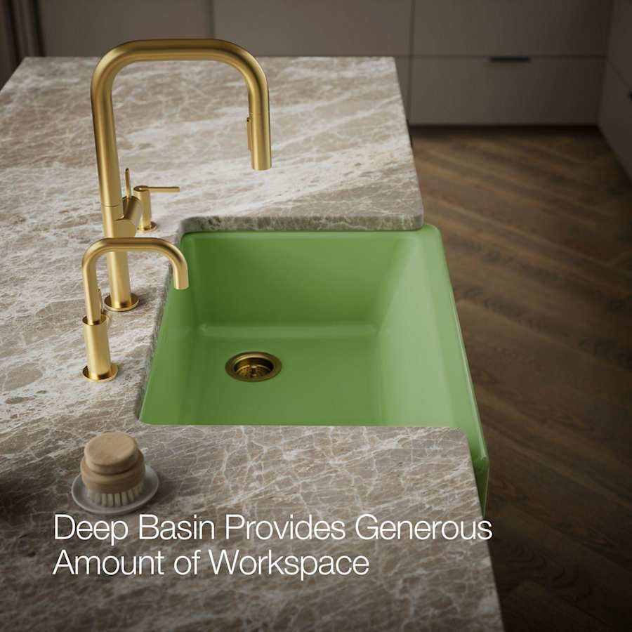 Whitehaven 32-1/2" Self-Trimming Farmhouse Single Basin Enameled Cast Iron Kitchen Sink