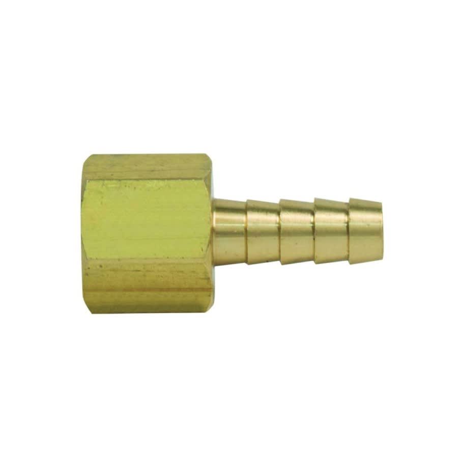 Female Hose Barb Adaptor, 1/4 in Hose Barb x FNPT, Brass