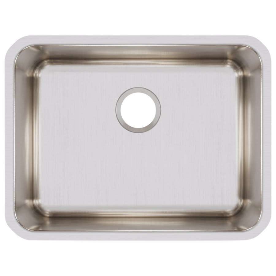 Lustertone™ Classic Single Bowl Kitchen Sink, Under Mount, 23-1/2 x 18-1/4 in, 10 in Bowl Depth, 18 ga Lustrous Satin Steel, Stainless