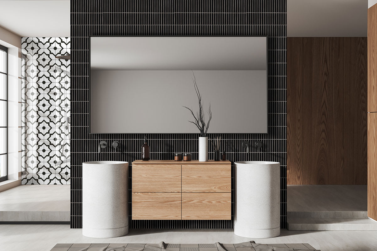 Black Matte Stack Pattern
