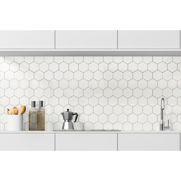 TIMES SQUARE WHITE PL 4"HEX/MO