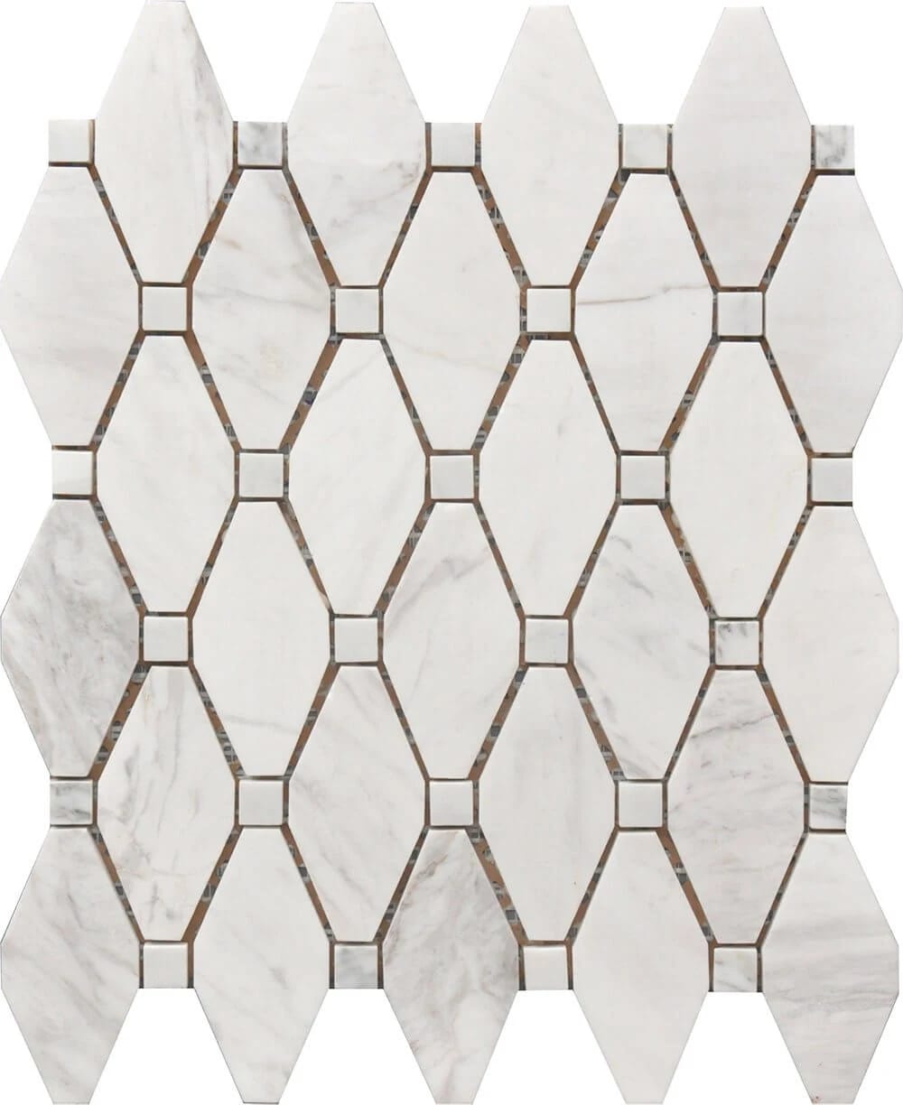 LARGE MARBLE RHOMBUS MOSAIC 12X12