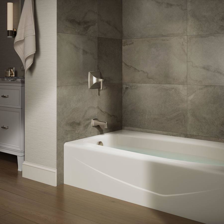 Villager Collection 60" Three Wall Alcove Bath Tub with Extra 4" Ledge and Left Hand Drain