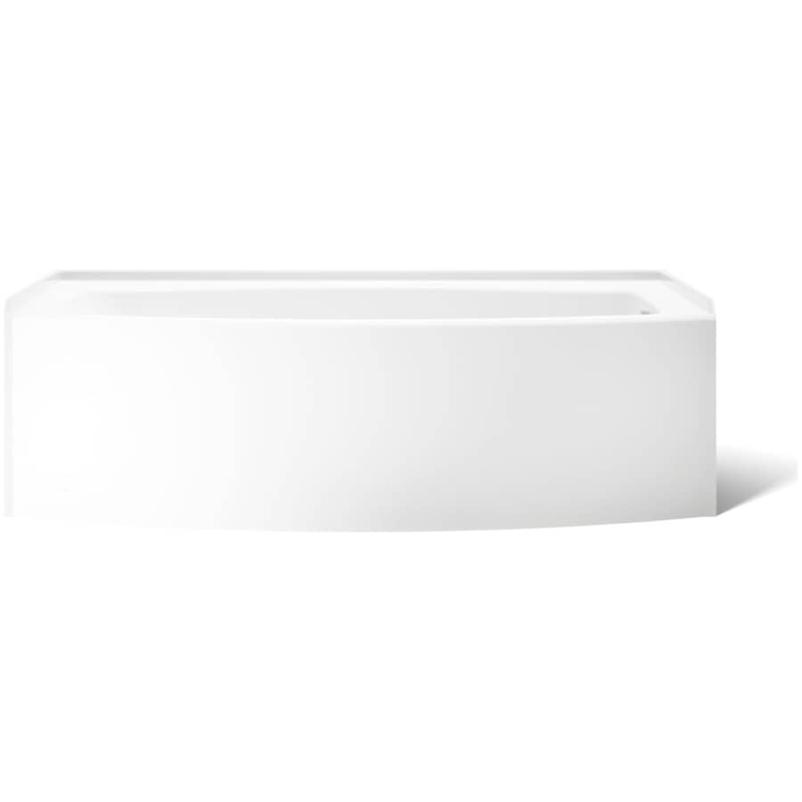 60" Three Wall Alcove Curved Apron Soaking Tub with Right Hand Drain