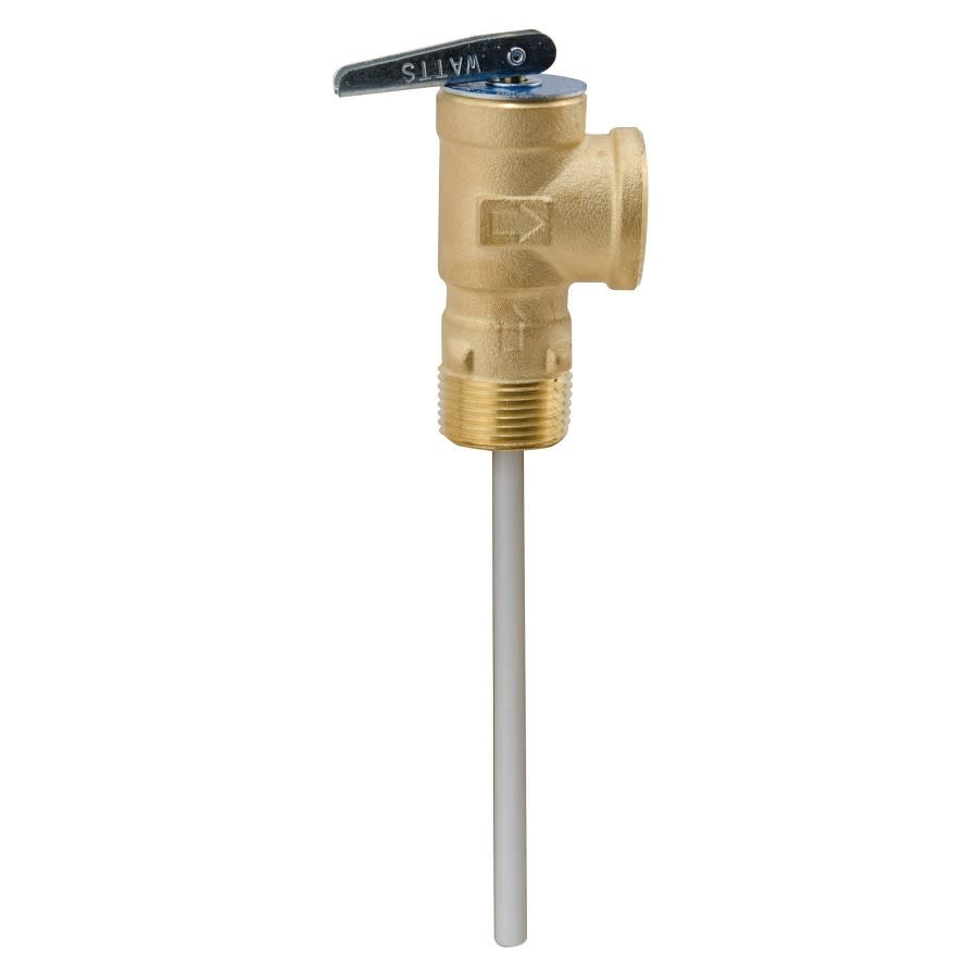 Temperature & Pressure Relief Valve, 3/4 in, MNPT x FNPT, Brass