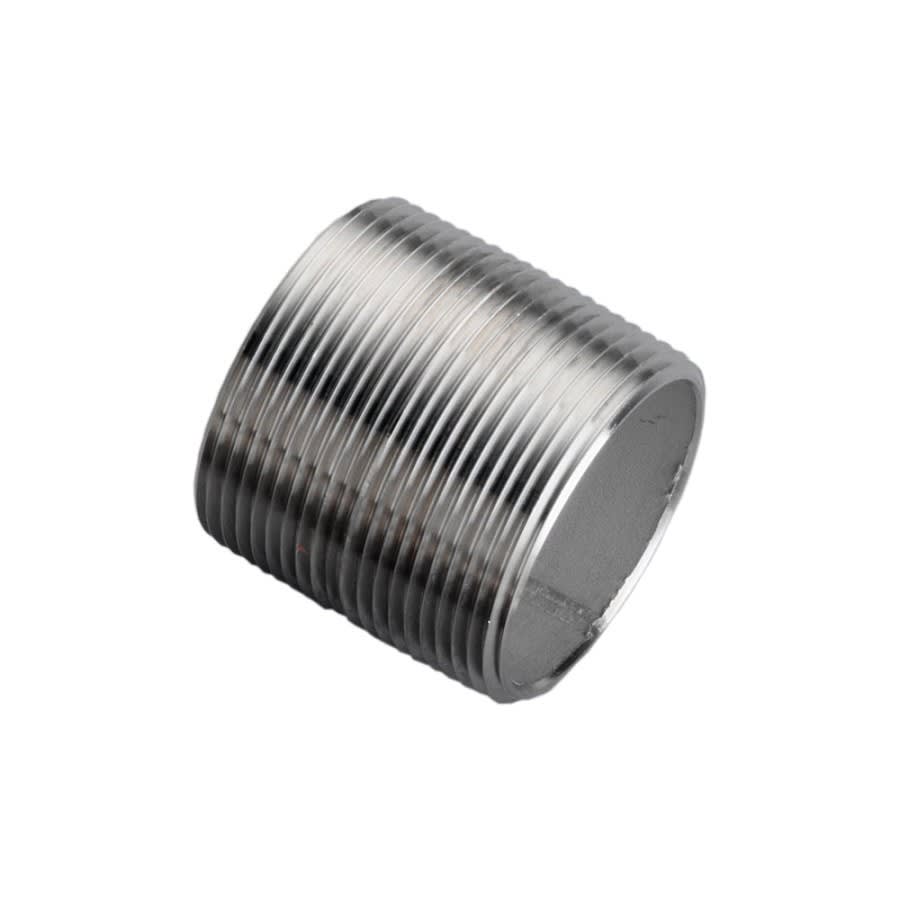 Nipple, 1-1/4 in MNPT, 316/316L Stainless Steel, SCH 40/STD