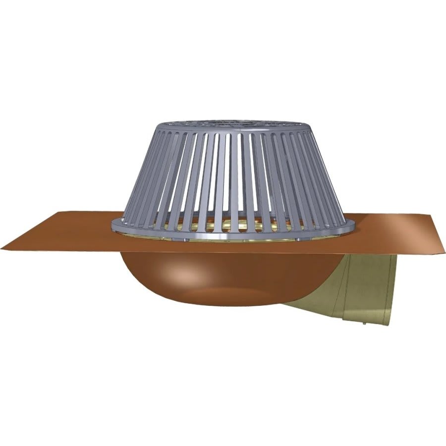 Copper Roof Assembly, 12 in Dia, 3 in Outlet, No Hub, Poly Dome