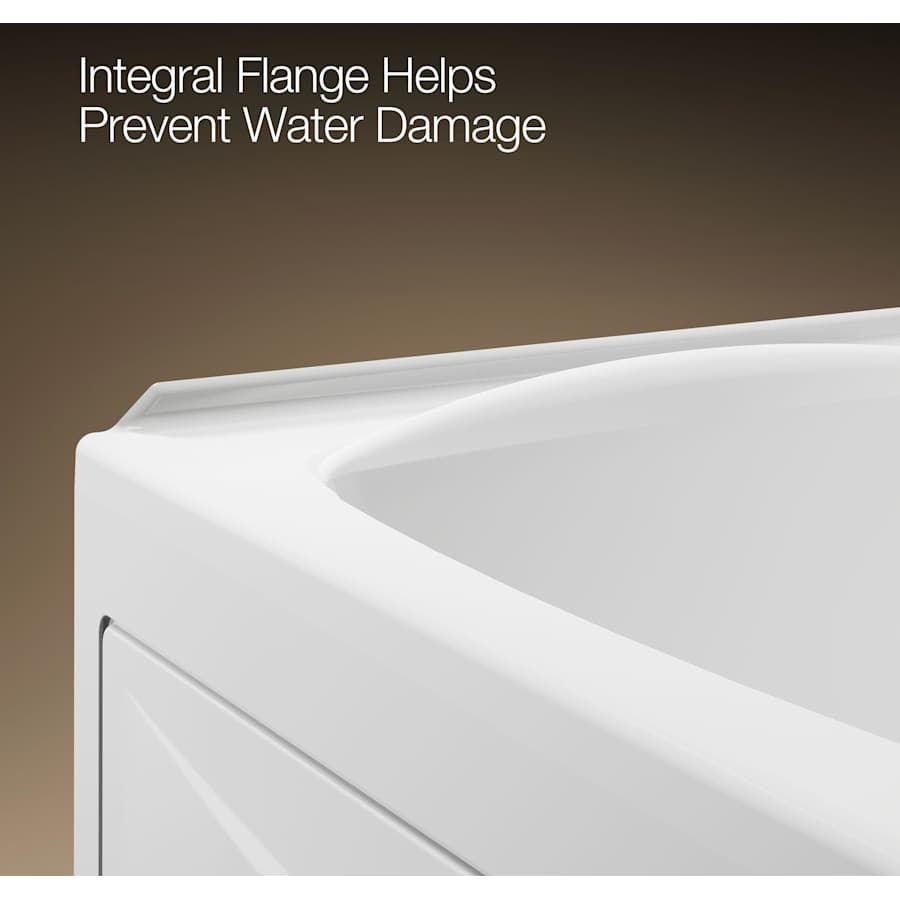 Mariposa 6 Foot Three Wall Alcove Soaking Tub with Right Hand Drain