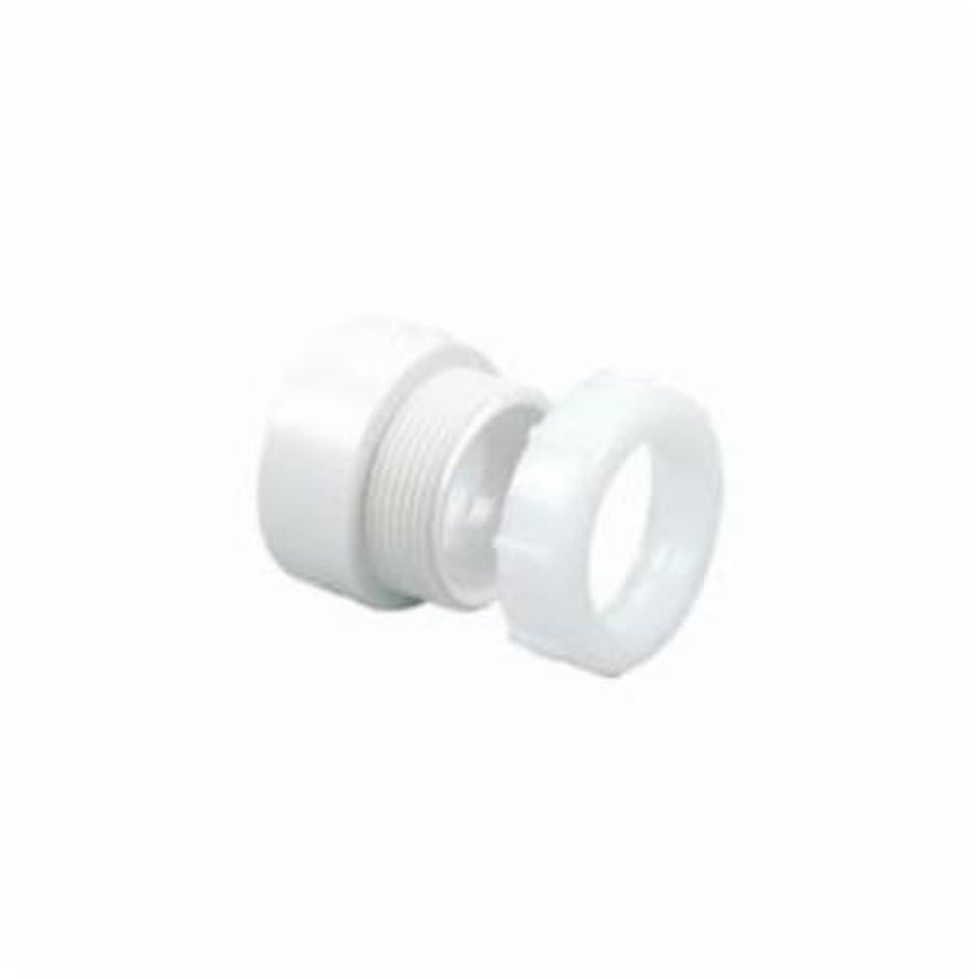 Trap Adapter, 1-1/2 x 1-1/4 in, Hub x Slip Joint, DWV, PVC