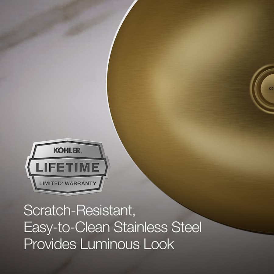 Bachata 16-11/16" Oval Stainless Steel Undermount Bathroom Sink with Overflow