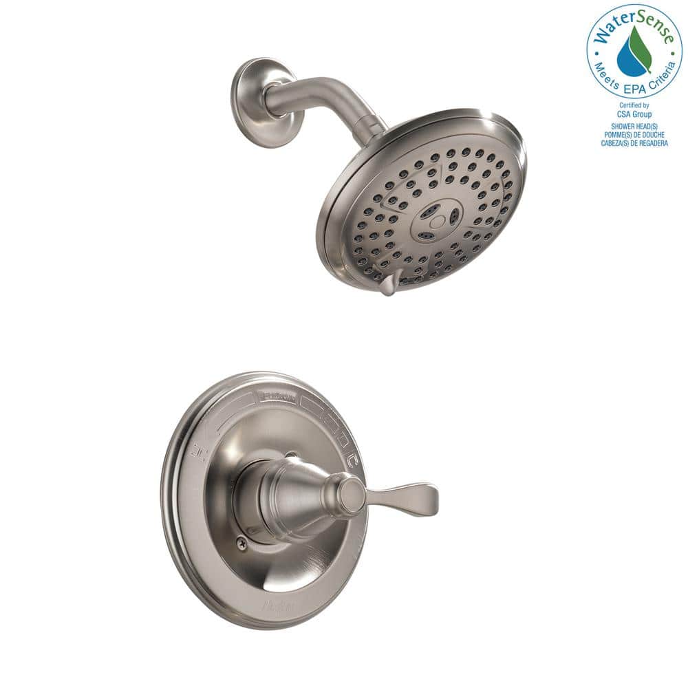 Porter Rough-in Valve Included Single-Handle 3-Spray Shower Faucet 1.75 GPM in Brushed Nickel