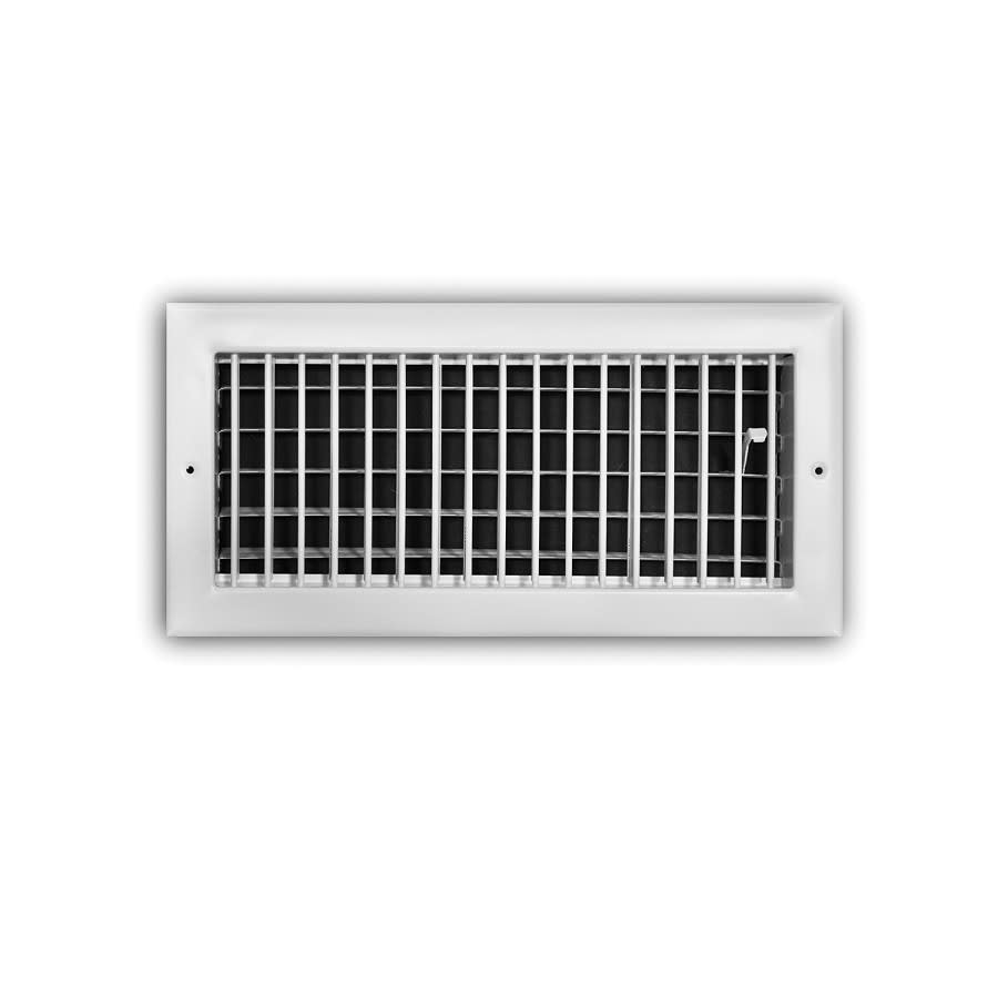 Adjustable Bar Type Register, 14 x 14 in, Vertical Blades, Multi Shutter Damper, Steel, White