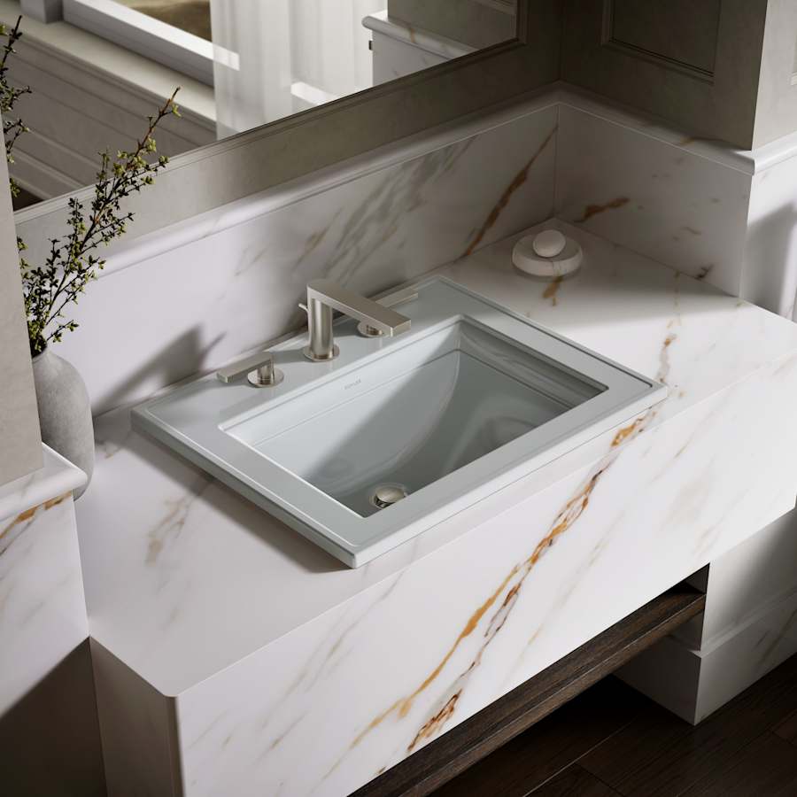 Memoirs Stately 17" Drop In Bathroom Sink with 3 Holes Drilled and Overflow