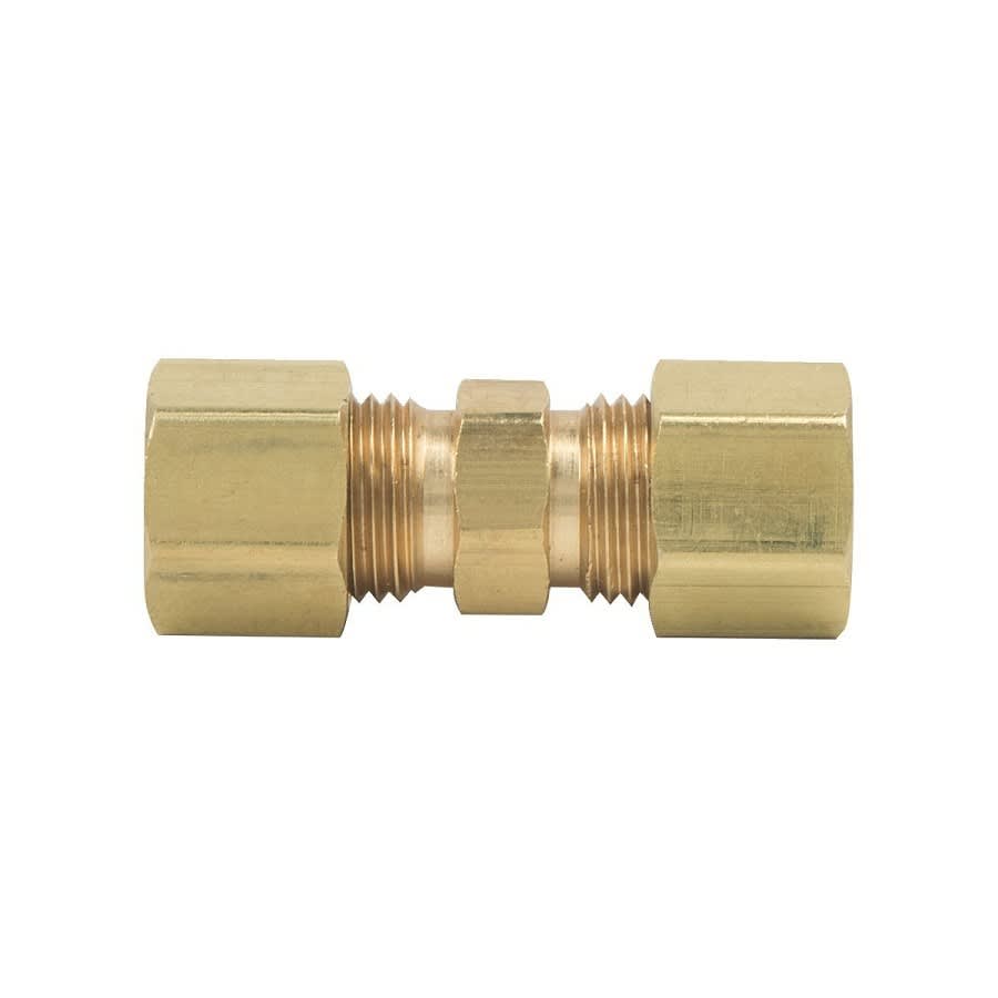 Union, 1/4 in, Comp, Brass, Rough Brass, Domestic