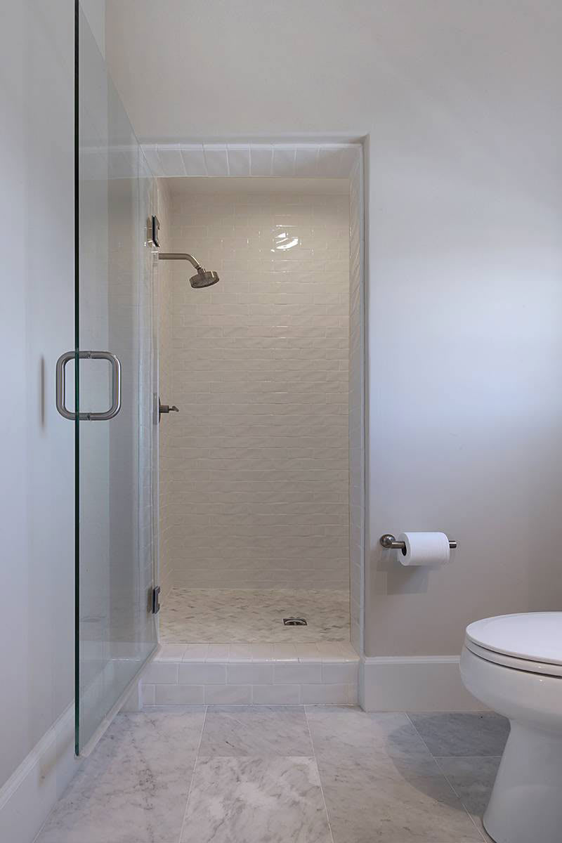 Arabescato Carrara Herringbone Pattern Honed in a Mesh