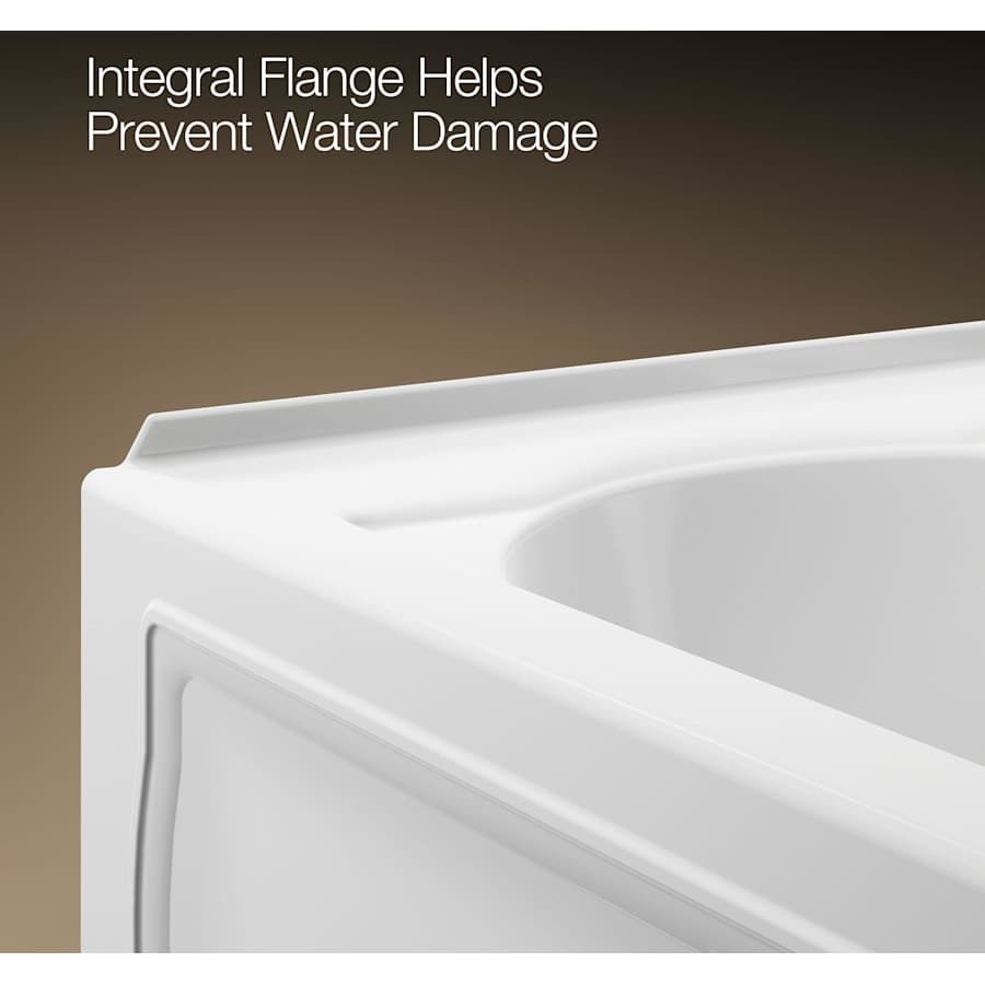 Devonshire Collection 60" Three Wall Alcove Soaking Bath Tub with Right Hand Drain