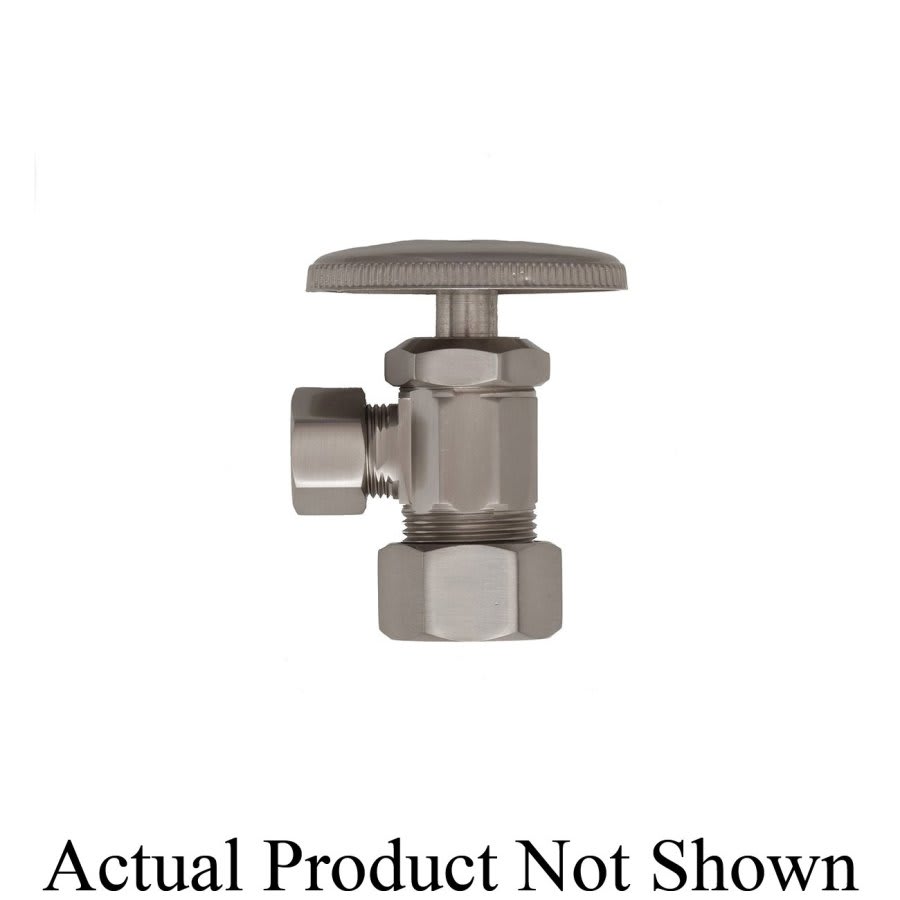 Multi Turn Angle Stop, 5/8 x 3/8 in, Comp, Nickel