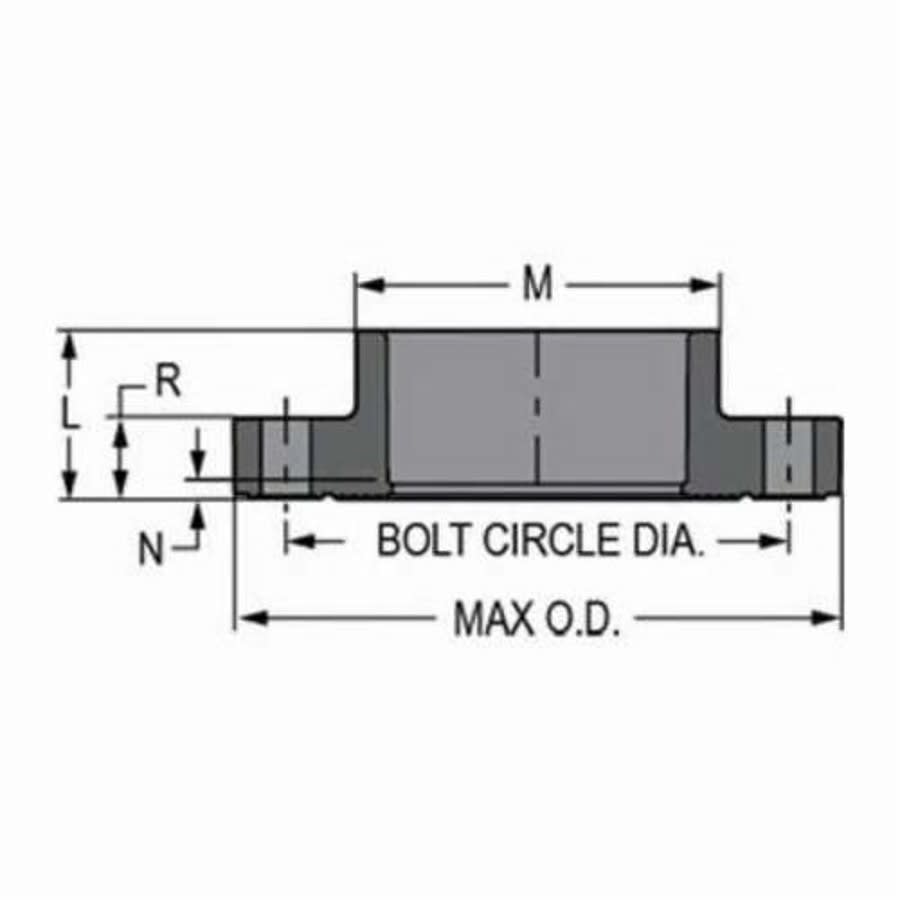 1-Piece Flange, 4 in, Socket, 9-1/16 in Dia, CPVC, SCH 80/XH