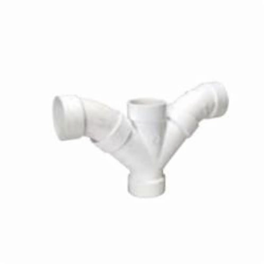 Double Combination Wye and 45 deg Elbow, 4 in, Hub, DWV, PVC