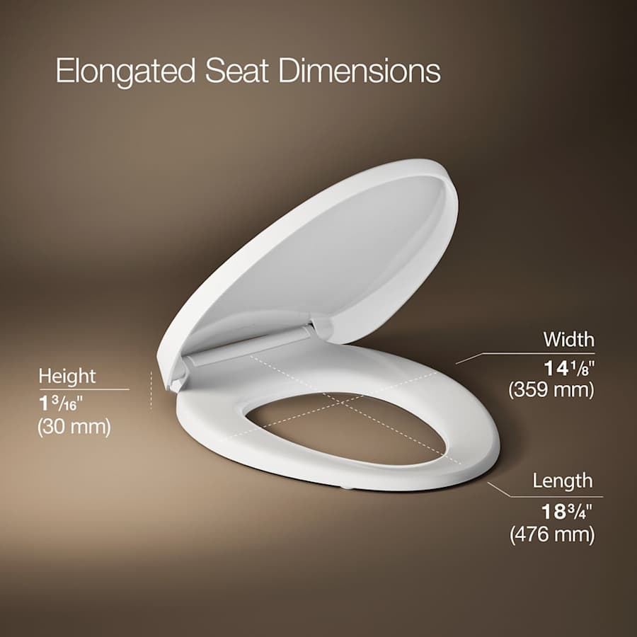 PureWarmth Elongated Toilet Seat and Lid with Soft Close, Quick Release, and Night Light