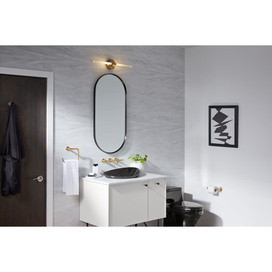 Essential 20-1/16" W x 40-1/16" H Modern Oval Framed Bathroom Wall Mirror