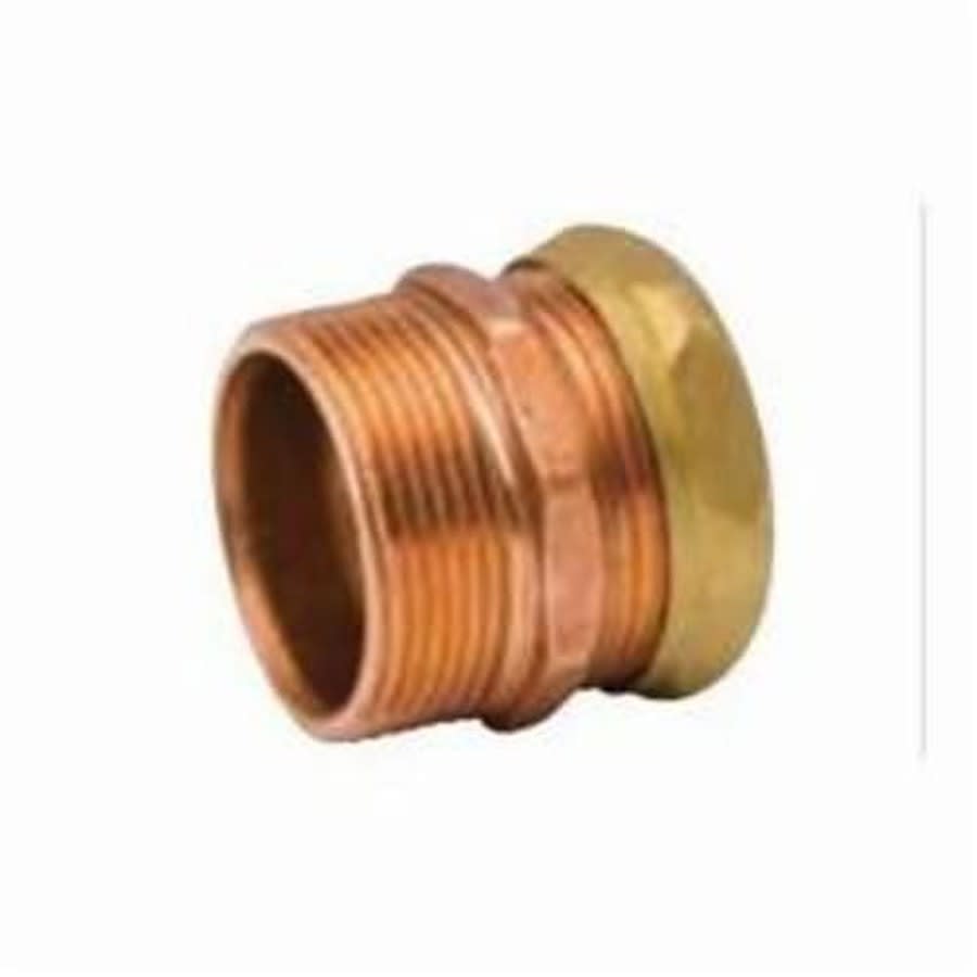 DWV Slip Joint Adapter, 1-1/2 in, MNPT x Slip Joint, Copper